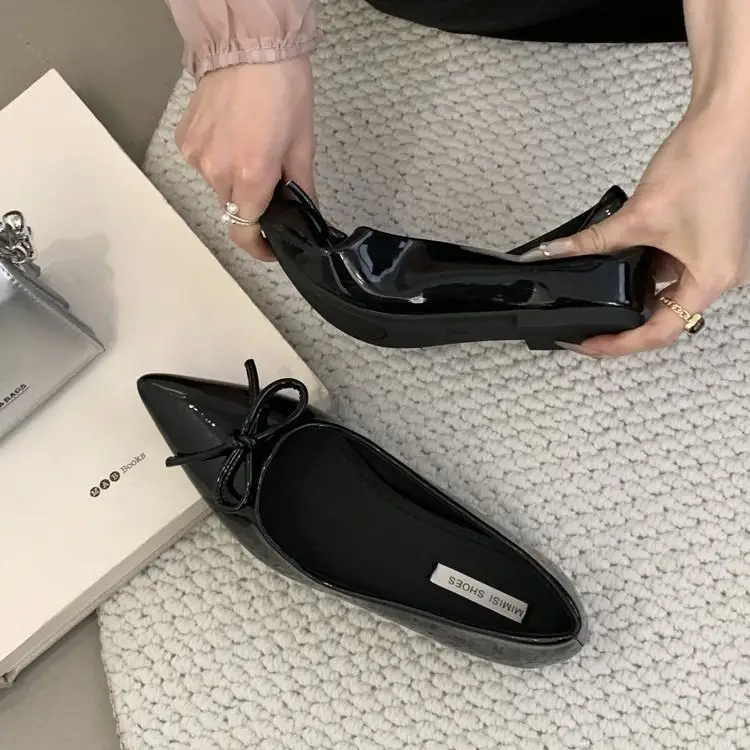 French Style Bow Flat Shoes Women Black 2025 — feature 10