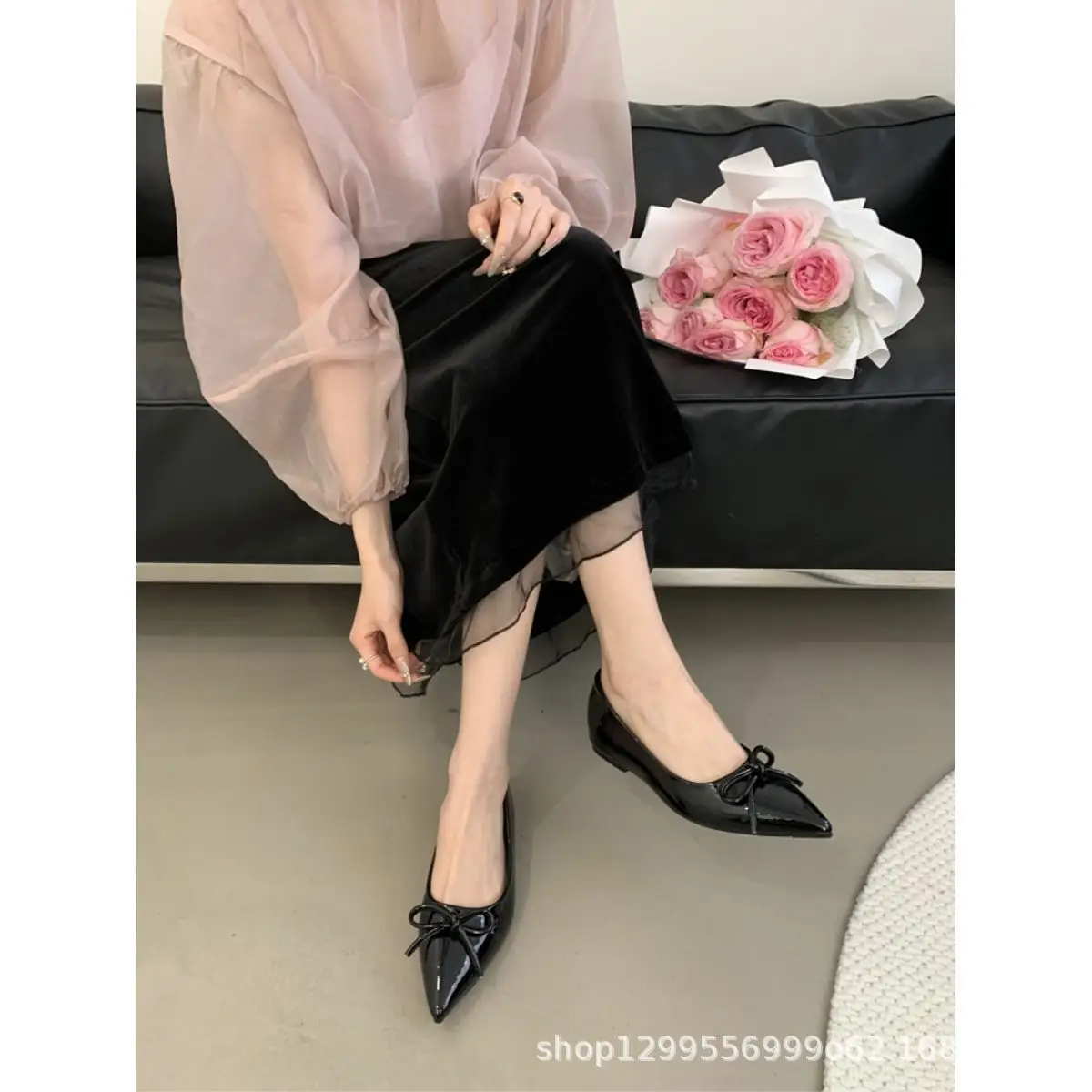 French Style Bow Flat Shoes Women Black 2025 — feature 11