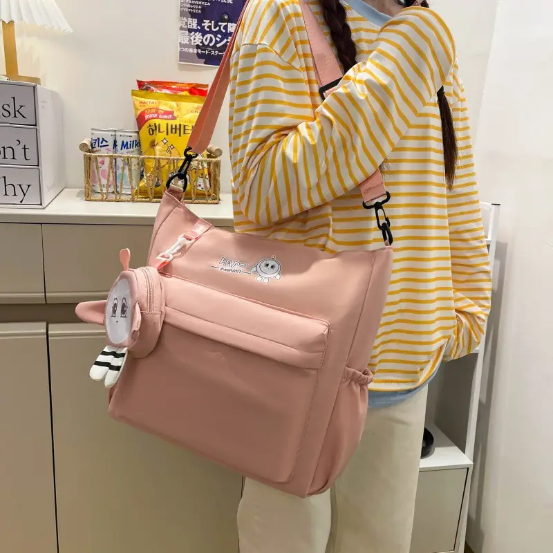 Cute Pink Crossbody Student Bag with Cute Design - Image 6