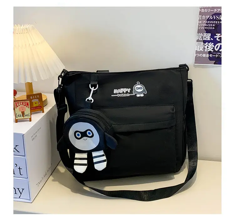Cute Pink Crossbody Student Bag with Cute Design — feature 12
