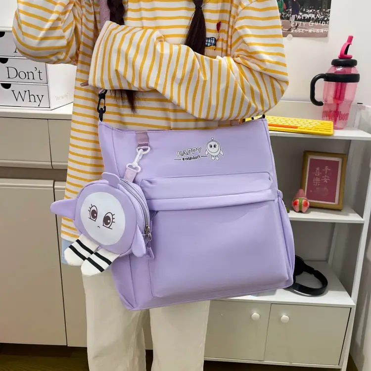Cute Pink Crossbody Student Bag with Cute Design — feature 21