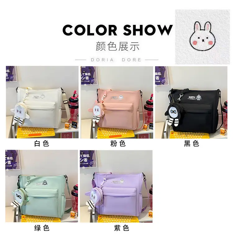 Cute Pink Crossbody Student Bag with Cute Design — feature 3