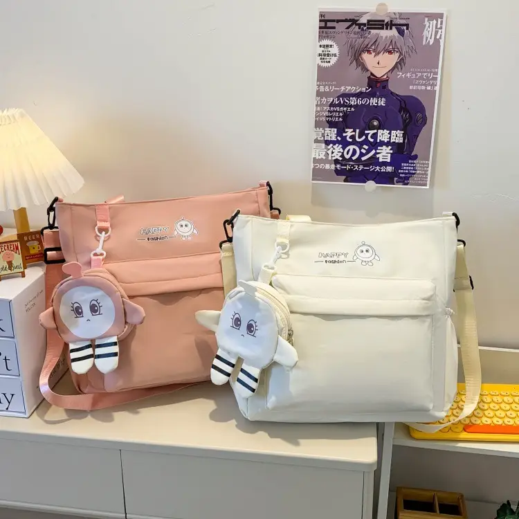 Cute Pink Crossbody Student Bag with Cute Design — feature 36