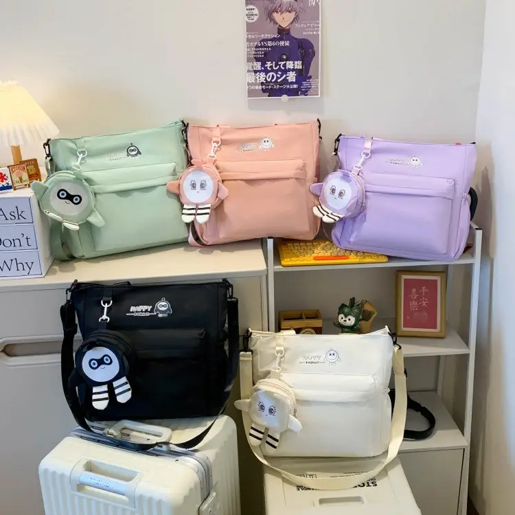 Cute Pink Crossbody Student Bag with Cute Design — feature 37