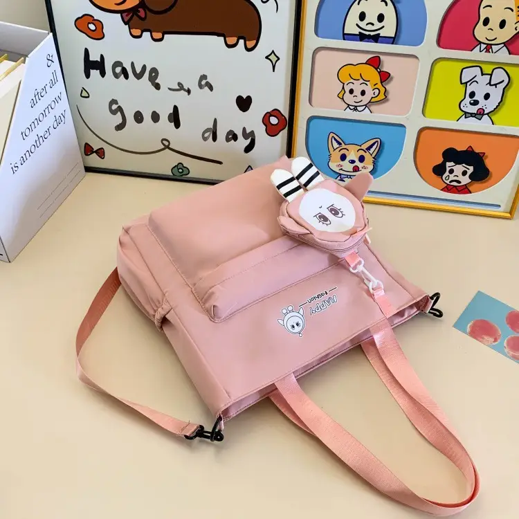 Cute Pink Crossbody Student Bag with Cute Design — feature 38