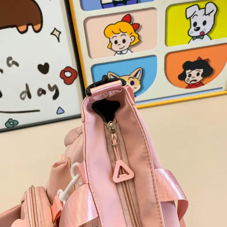 Cute Pink Crossbody Student Bag with Cute Design — feature 46