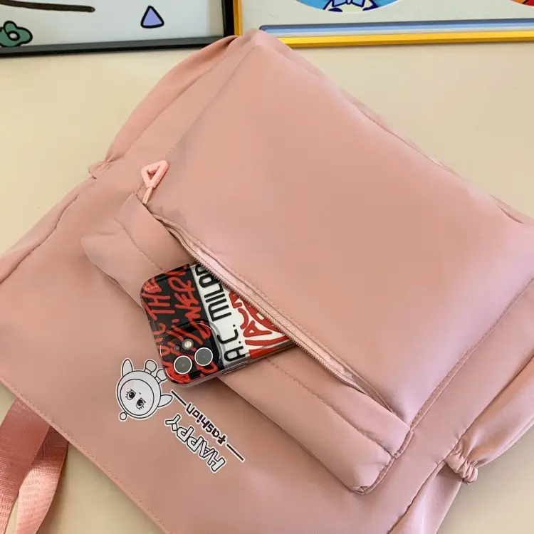 Cute Pink Crossbody Student Bag with Cute Design — feature 49
