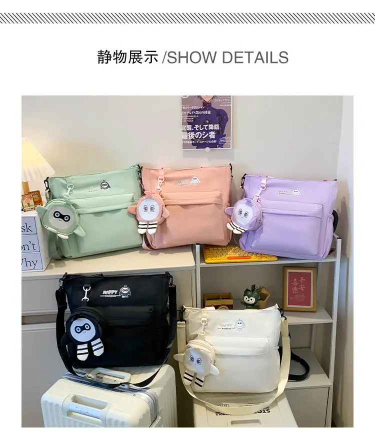 Cute Pink Crossbody Student Bag with Cute Design — feature 9