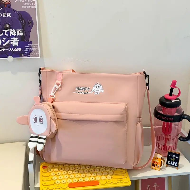 Cute Pink Crossbody Student Bag with Cute Design - Image 2