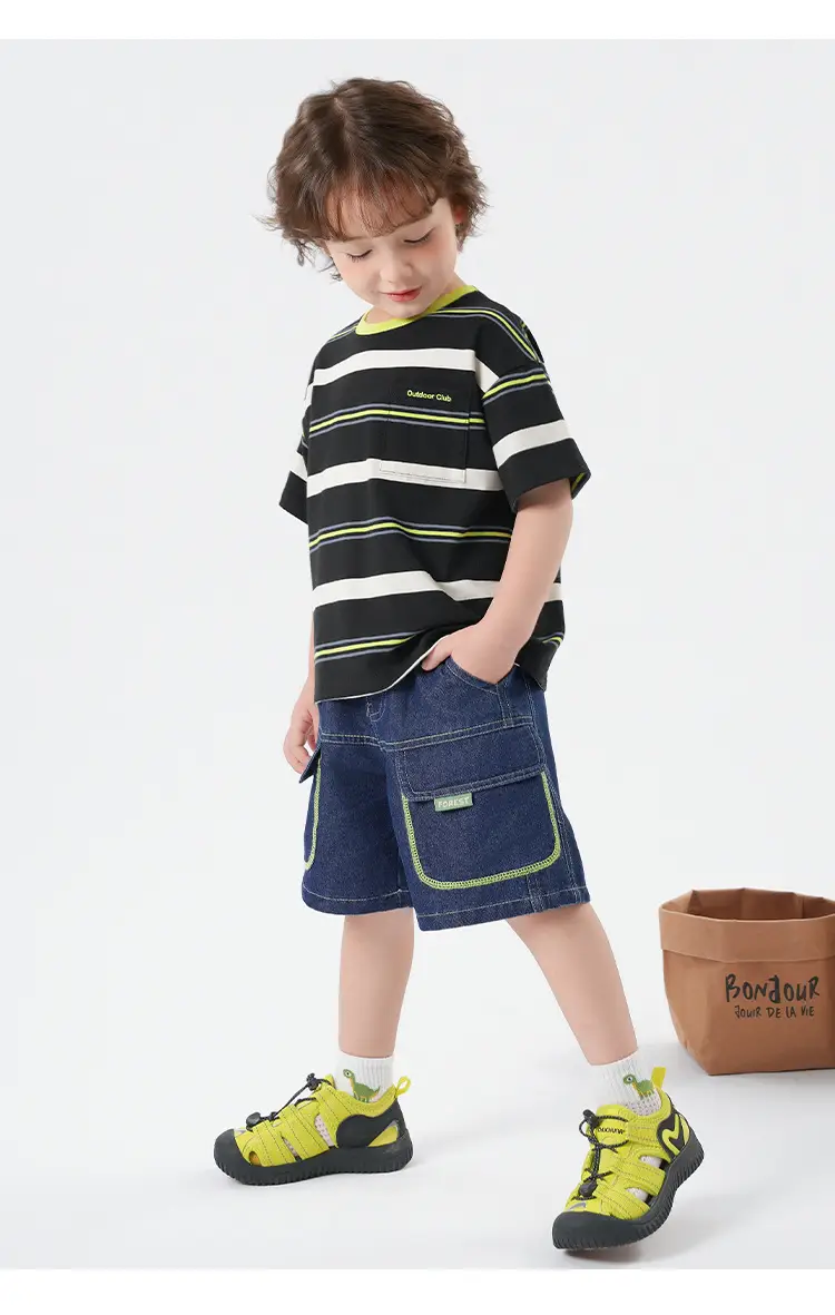 Boys Striped T-Shirt Denim Shorts 2025 — feature 21