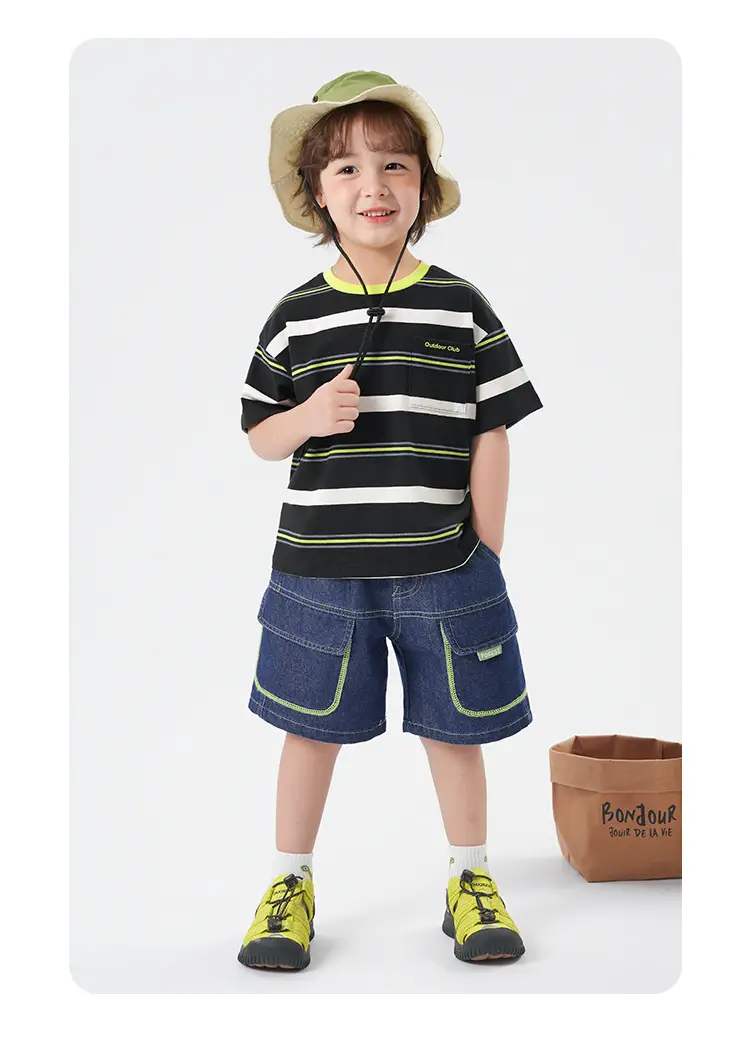 Boys Striped T-Shirt Denim Shorts 2025 — feature 22