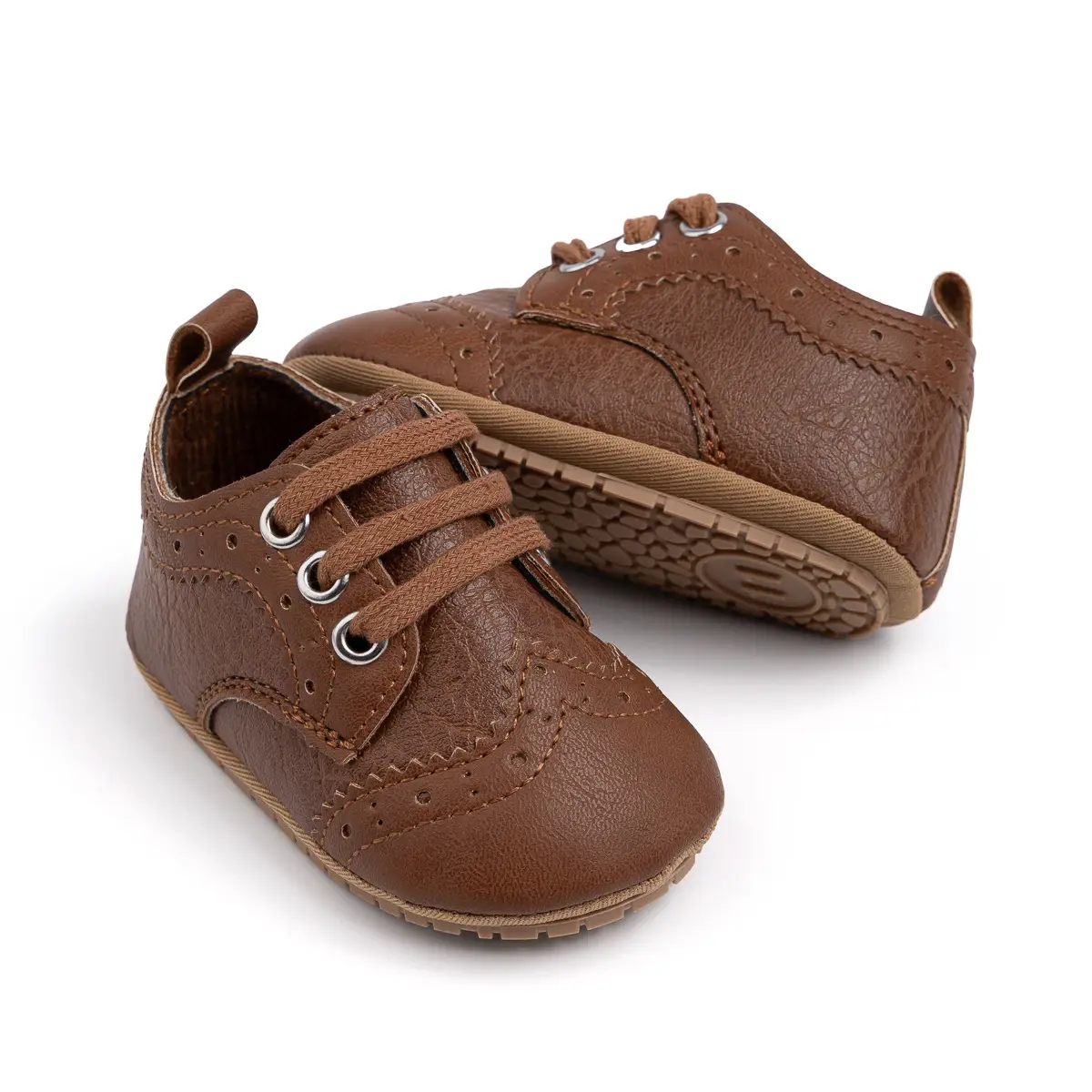 2025 Brown Embossed Baby Boys Shoes 0-1Yrs — feature 18