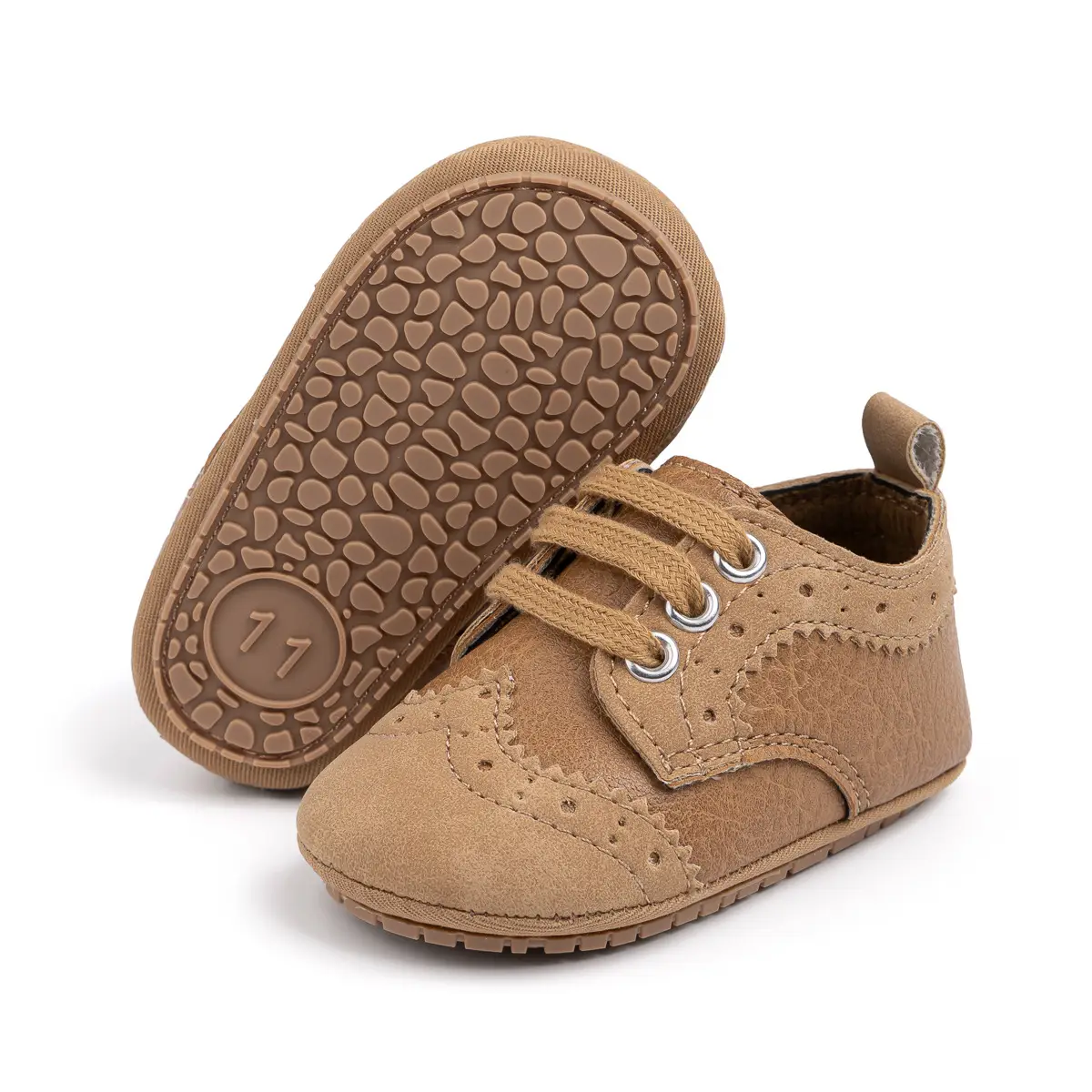 2025 Brown Embossed Baby Boys Shoes 0-1Yrs — feature 21