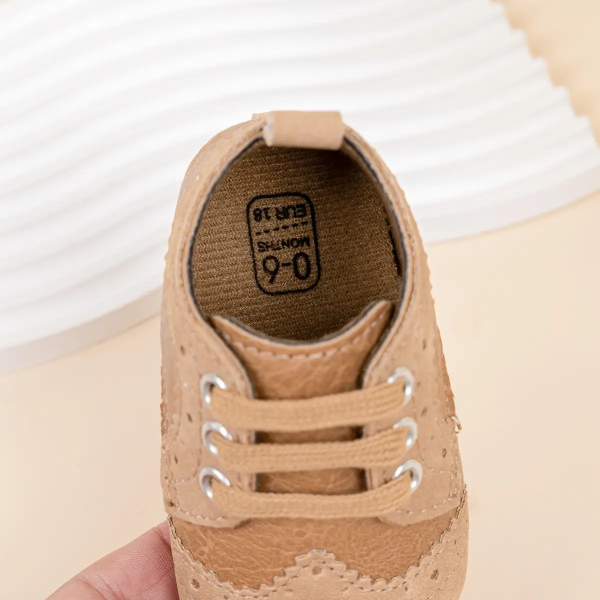 2025 Brown Embossed Baby Boys Shoes 0-1Yrs — feature 8