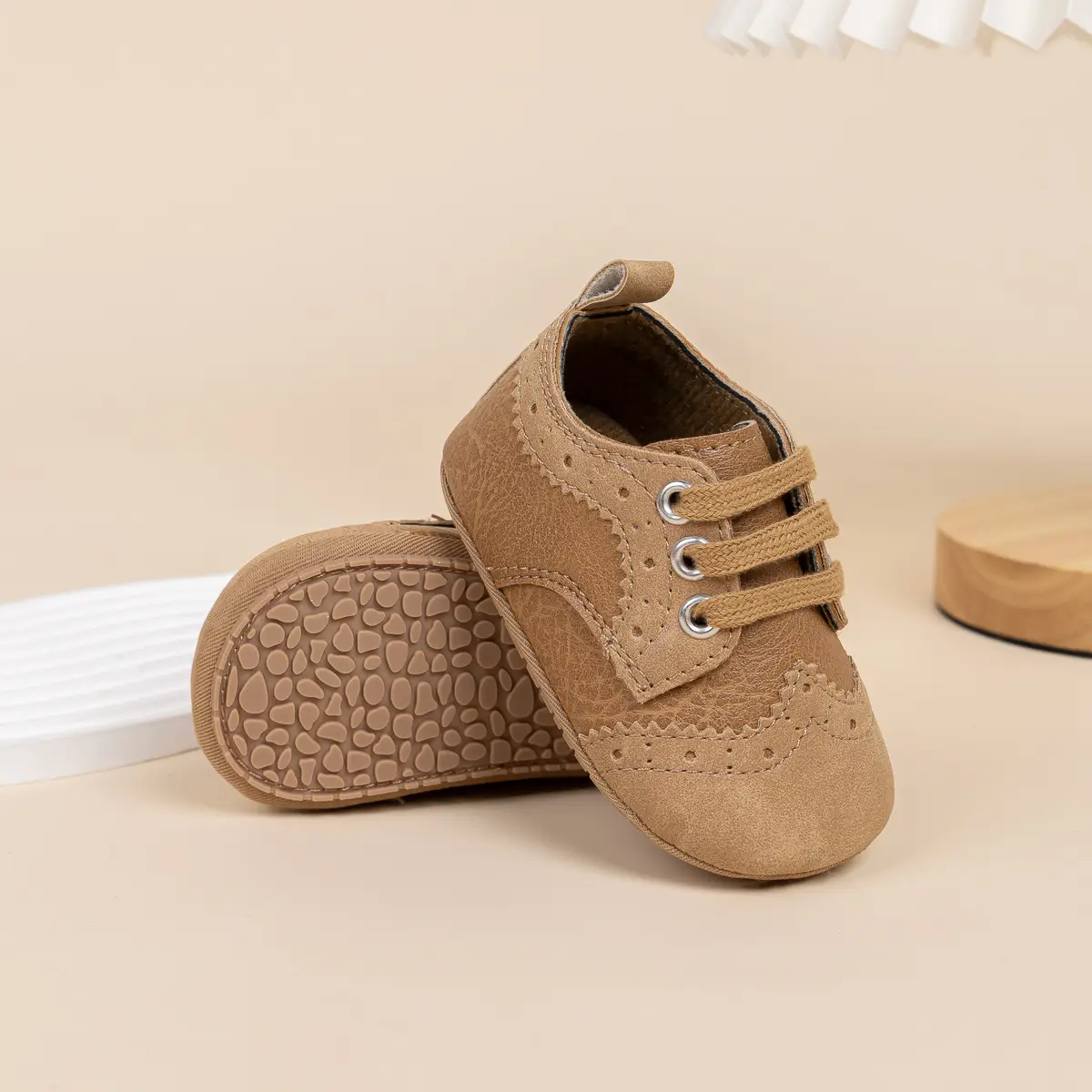 2025 Brown Embossed Baby Boys Shoes 0-1Yrs — feature 9