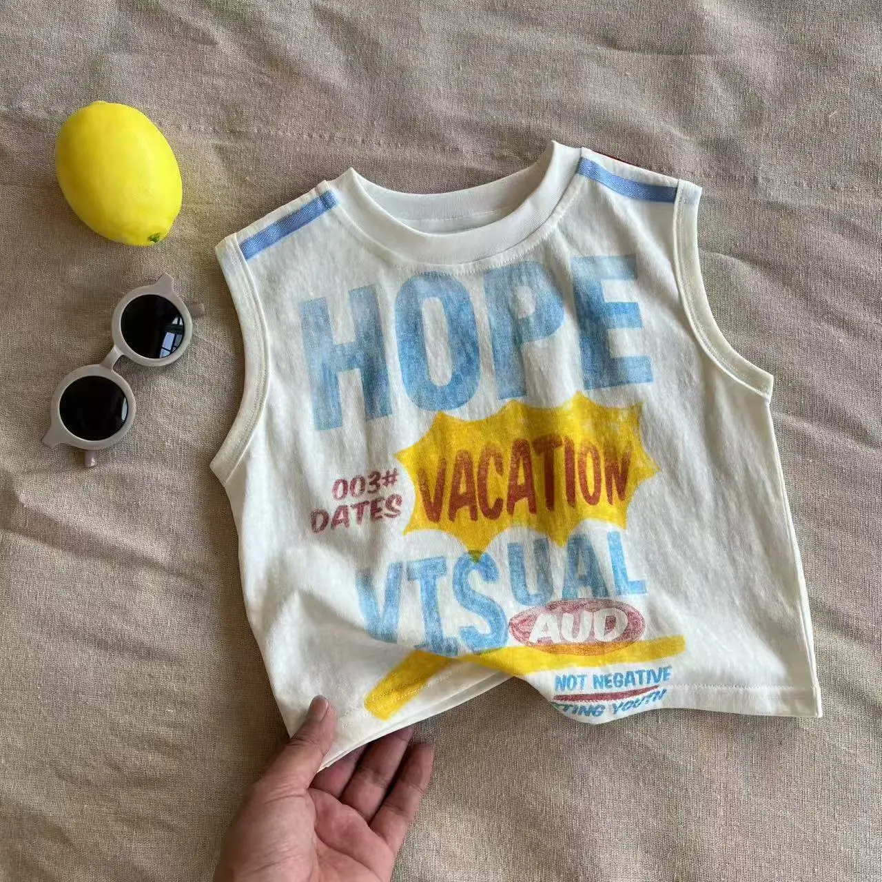 Children's T-Shirt Hope Vacation 2025 Cotton Sleeveless — feature 3