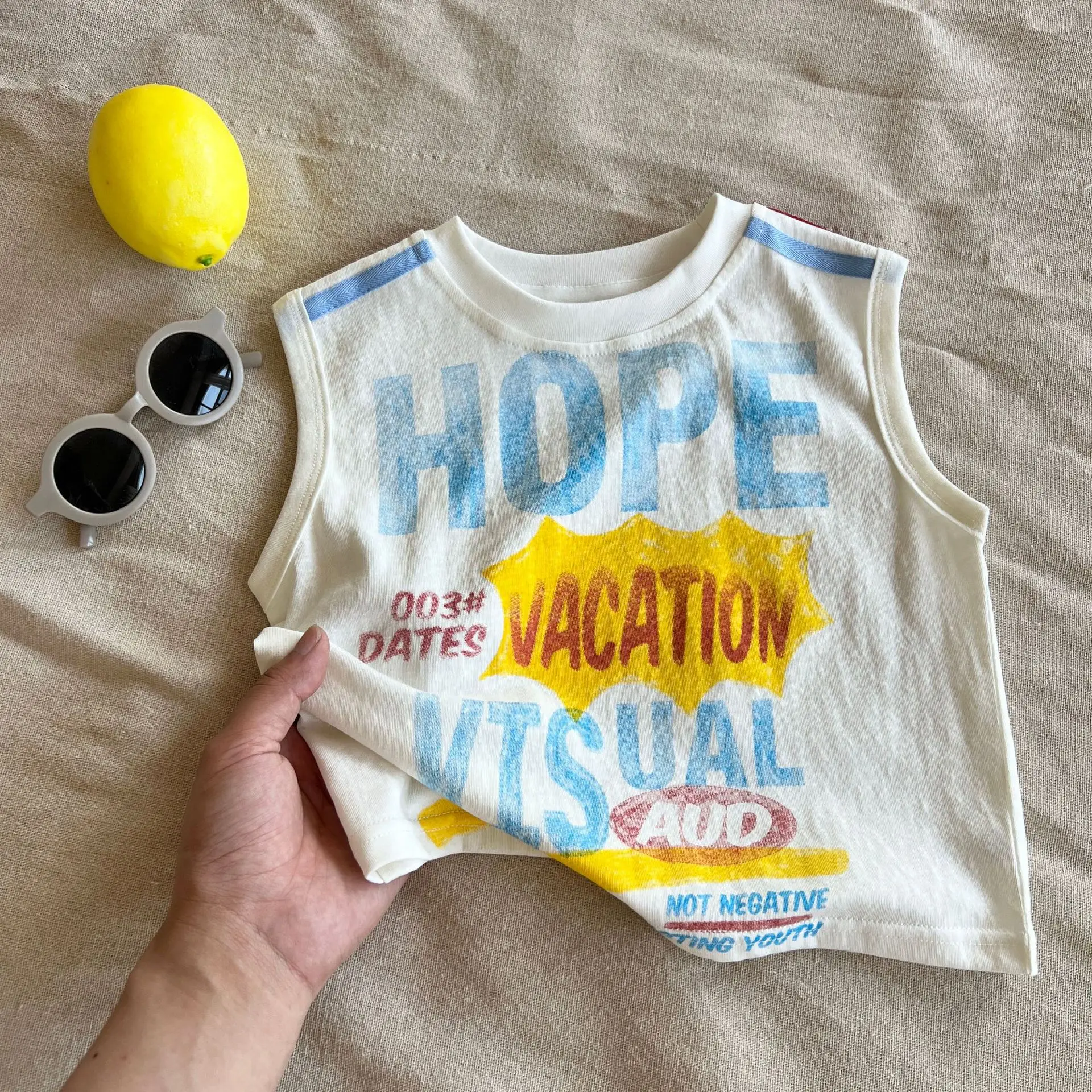 Children's T-Shirt Hope Vacation 2025 Cotton Sleeveless — feature 4