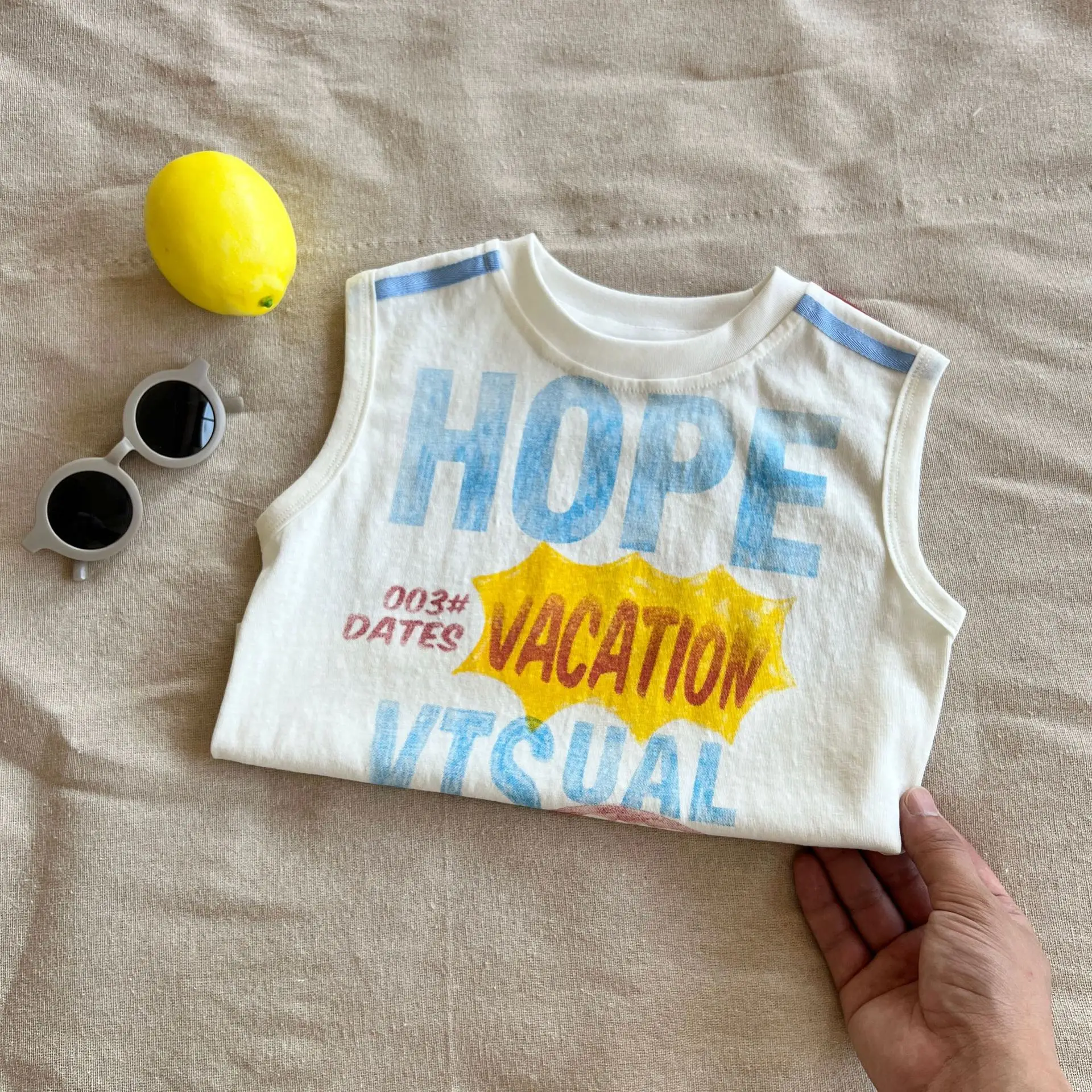Children's T-Shirt Hope Vacation 2025 Cotton Sleeveless — feature 7