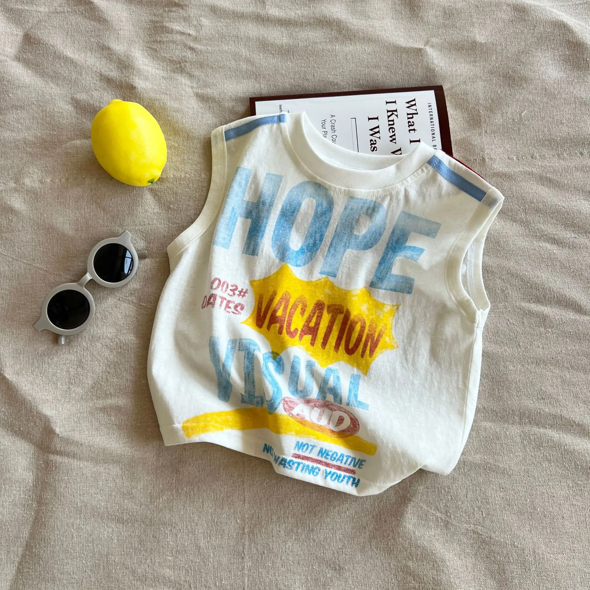 Children's T-Shirt Hope Vacation 2025 Cotton Sleeveless — feature 8