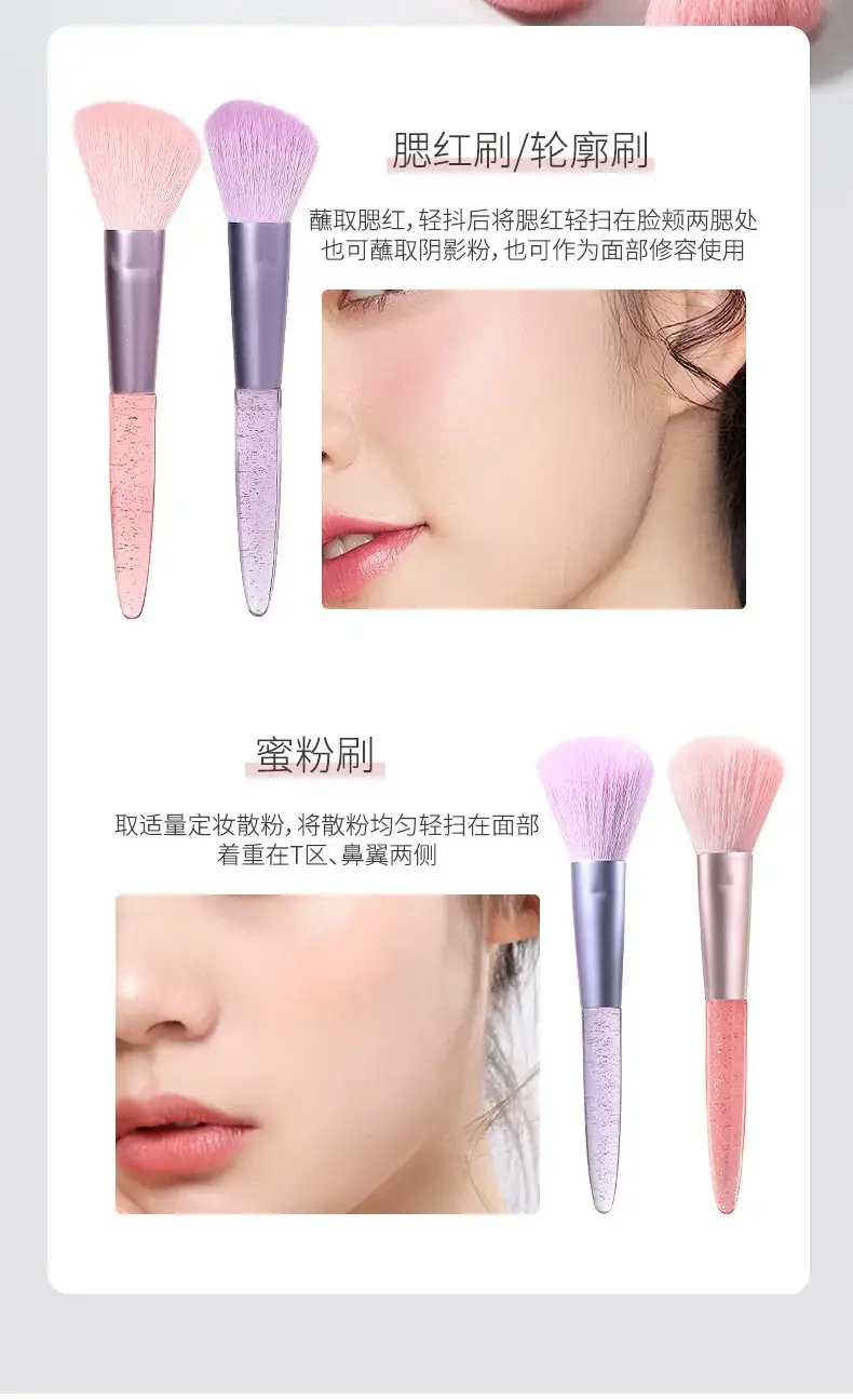 Lmltop 2-Piece Makeup Brush Set for Blush, Contour & Foundation — feature 5