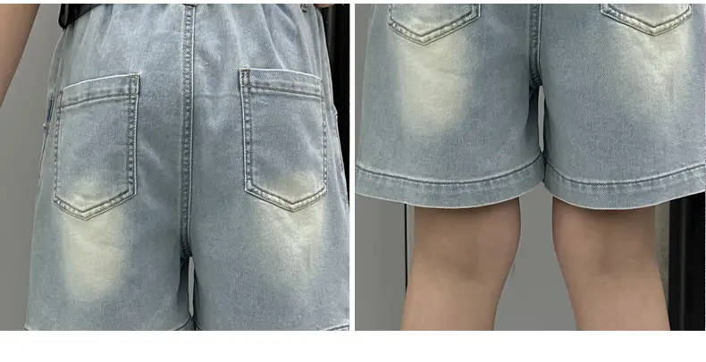 Cross-Border Girls Denim Shorts with Lace Belt — feature 5