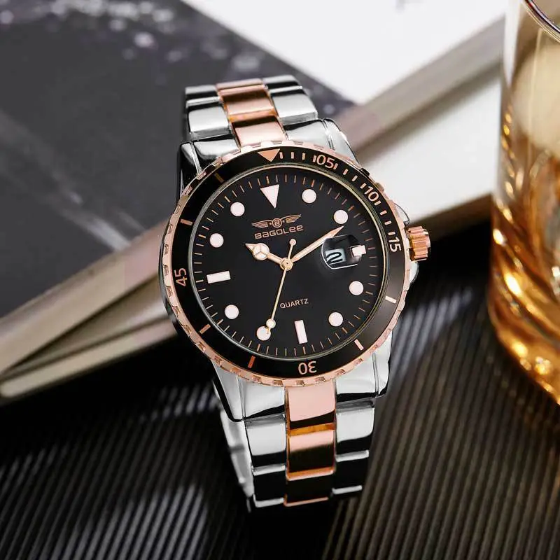 Men's Stainless Steel Water Resistant Quartz Watch