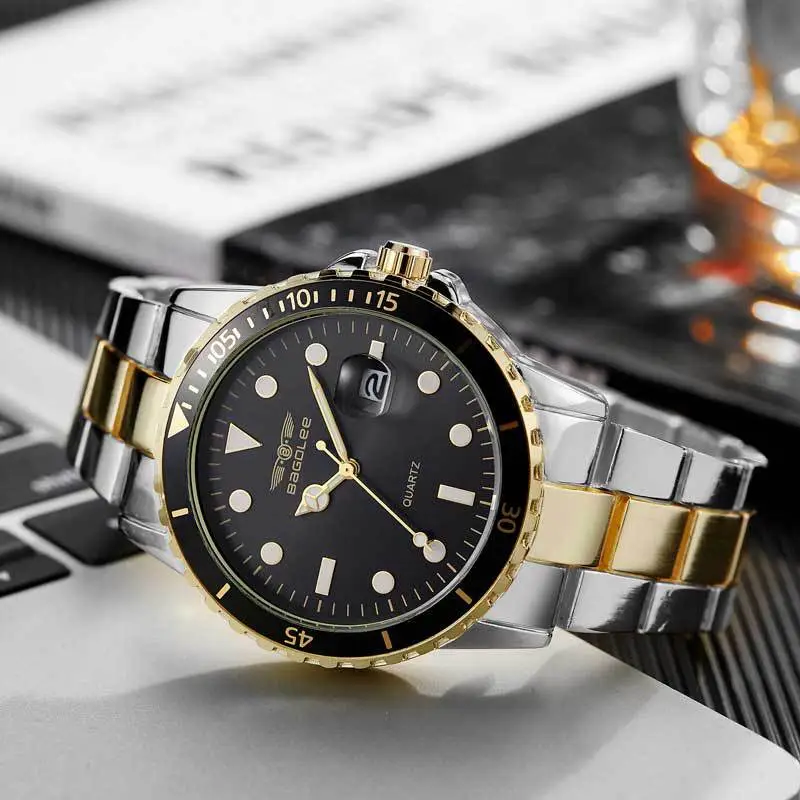 Men's Stainless Steel Water Resistant Quartz Watch