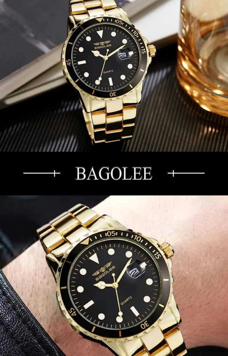Men's Stainless Steel Water Resistant Quartz Watch — feature 11