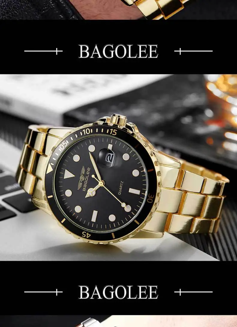 Men's Stainless Steel Water Resistant Quartz Watch — feature 12