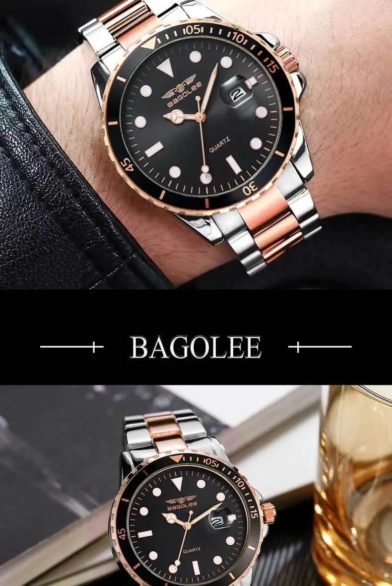 Men's Stainless Steel Water Resistant Quartz Watch — feature 13