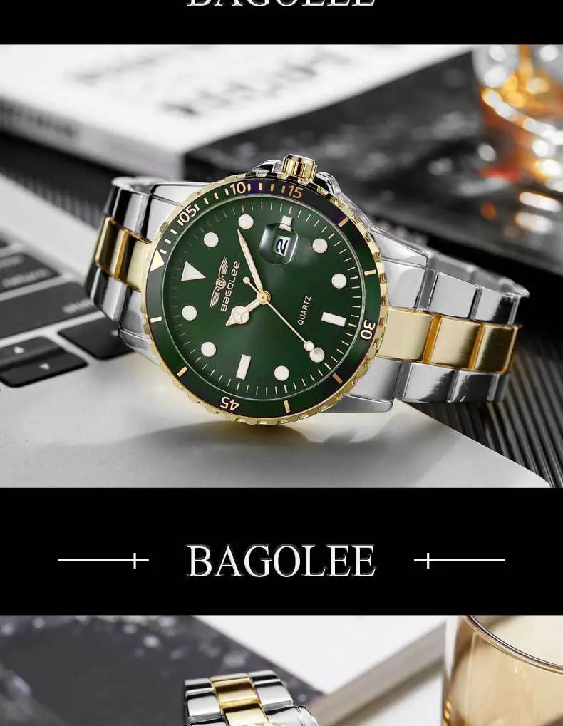 Men's Stainless Steel Water Resistant Quartz Watch — feature 8
