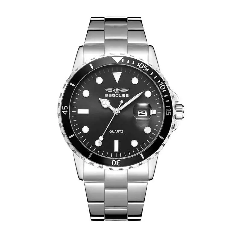 Men's Stainless Steel Water Resistant Quartz Watch