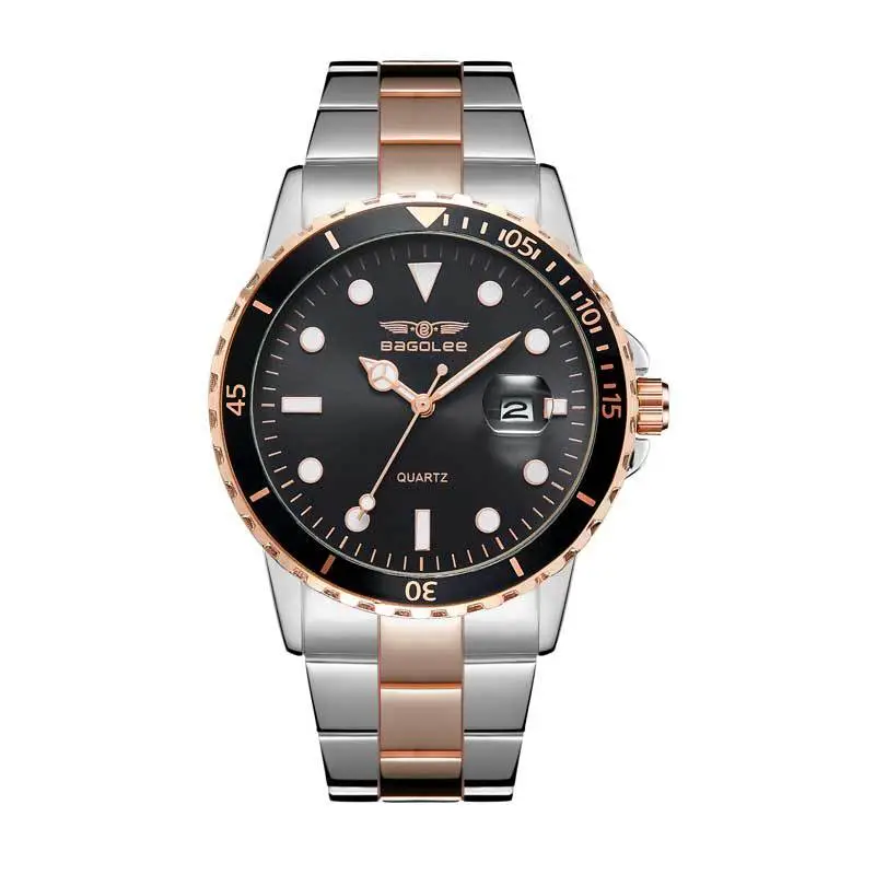 Men's Stainless Steel Water Resistant Quartz Watch