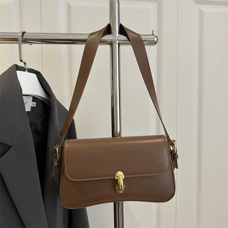 Women's Yellow Leather Shoulder Bag 2025 Summer - Image 8