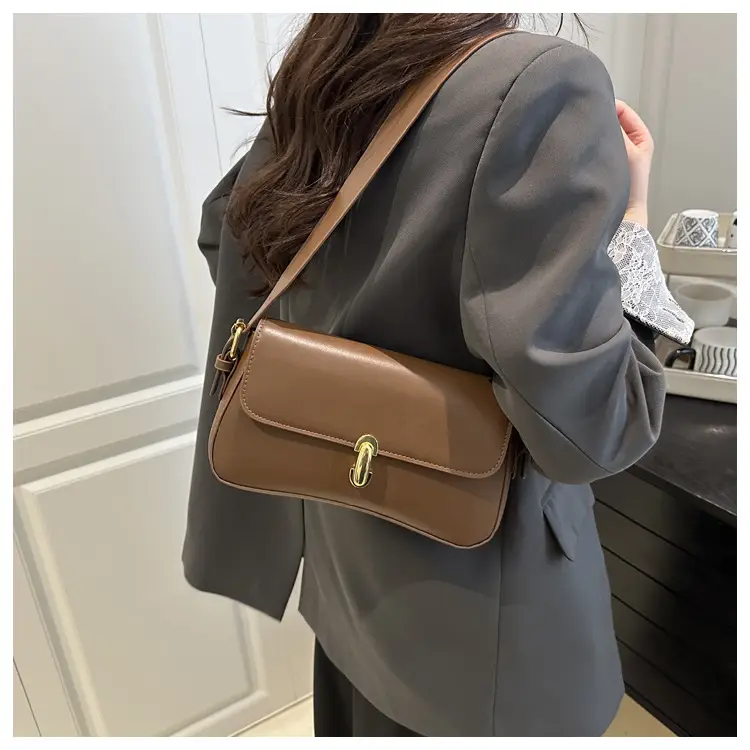 Women's Yellow Leather Shoulder Bag 2025 Summer — feature 19
