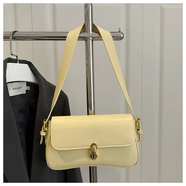 Women's Yellow Leather Shoulder Bag 2025 Summer — feature 22