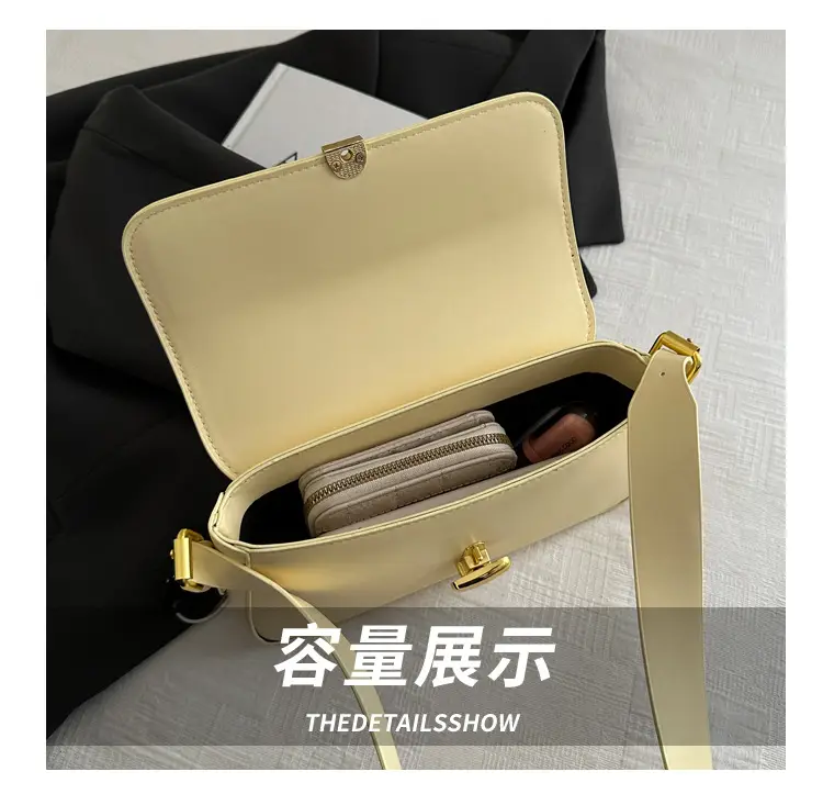 Women's Yellow Leather Shoulder Bag 2025 Summer — feature 6