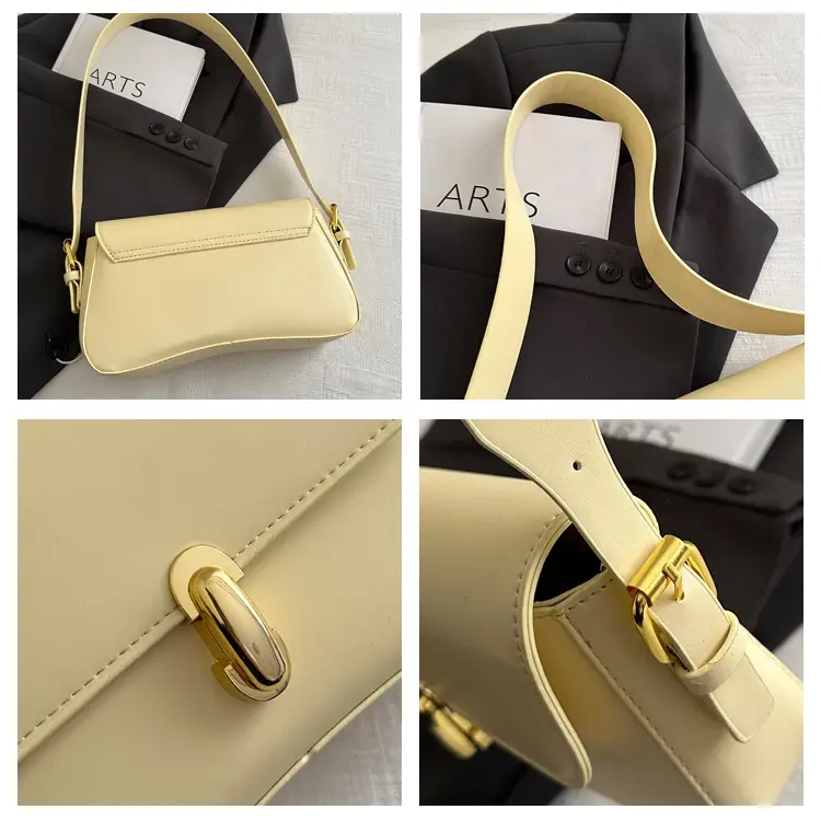 Women's Yellow Leather Shoulder Bag 2025 Summer — feature 7