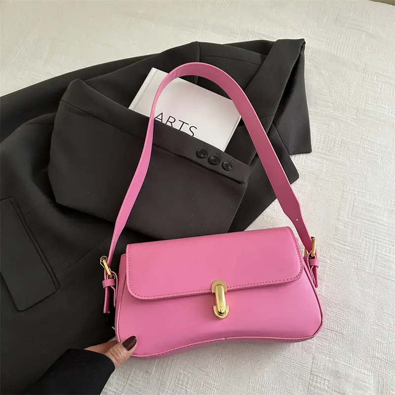 Women's Yellow Leather Shoulder Bag 2025 Summer - Image 3