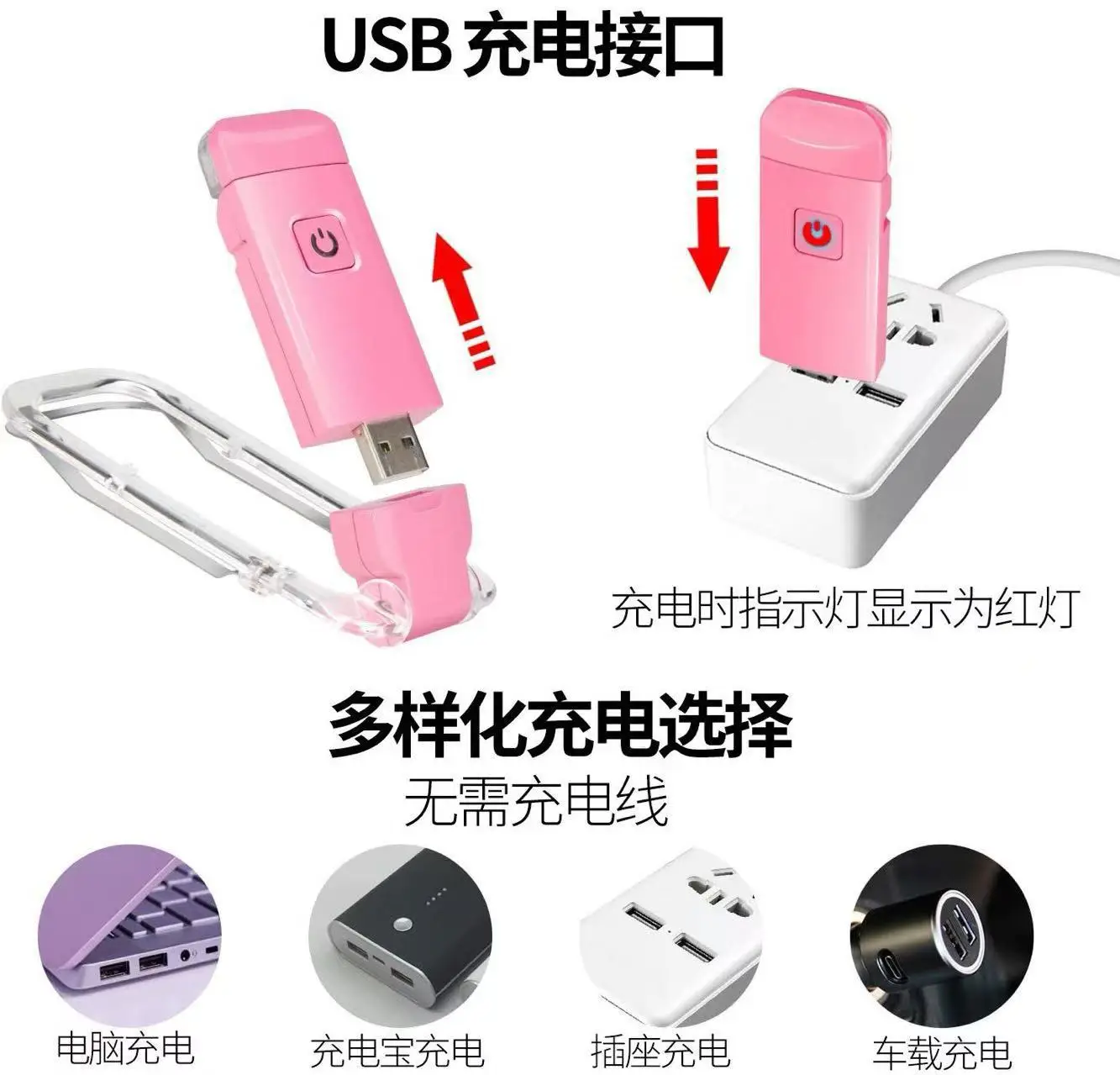 USB Charging Mini Flashlight with 360° Rotation — feature 5