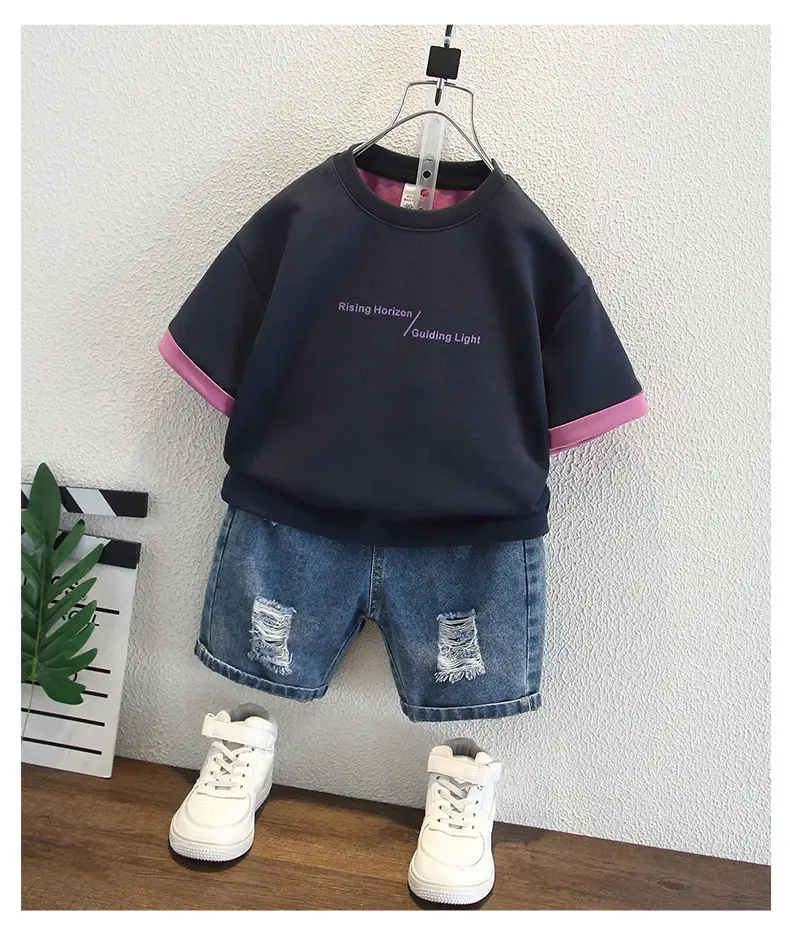 Children Navy T-Shirt Shorts Set Summer 2025 — feature 5
