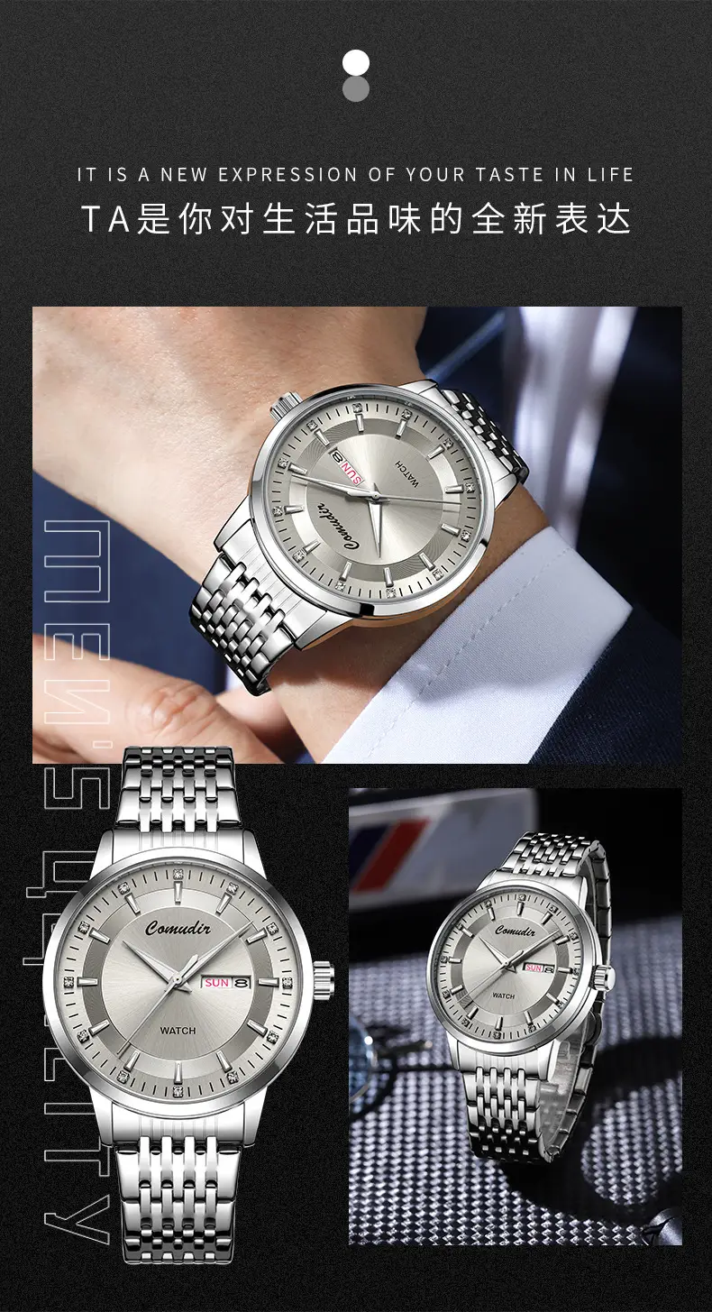 Men's Hollow Luminous Dual Calendar Watch — feature 4