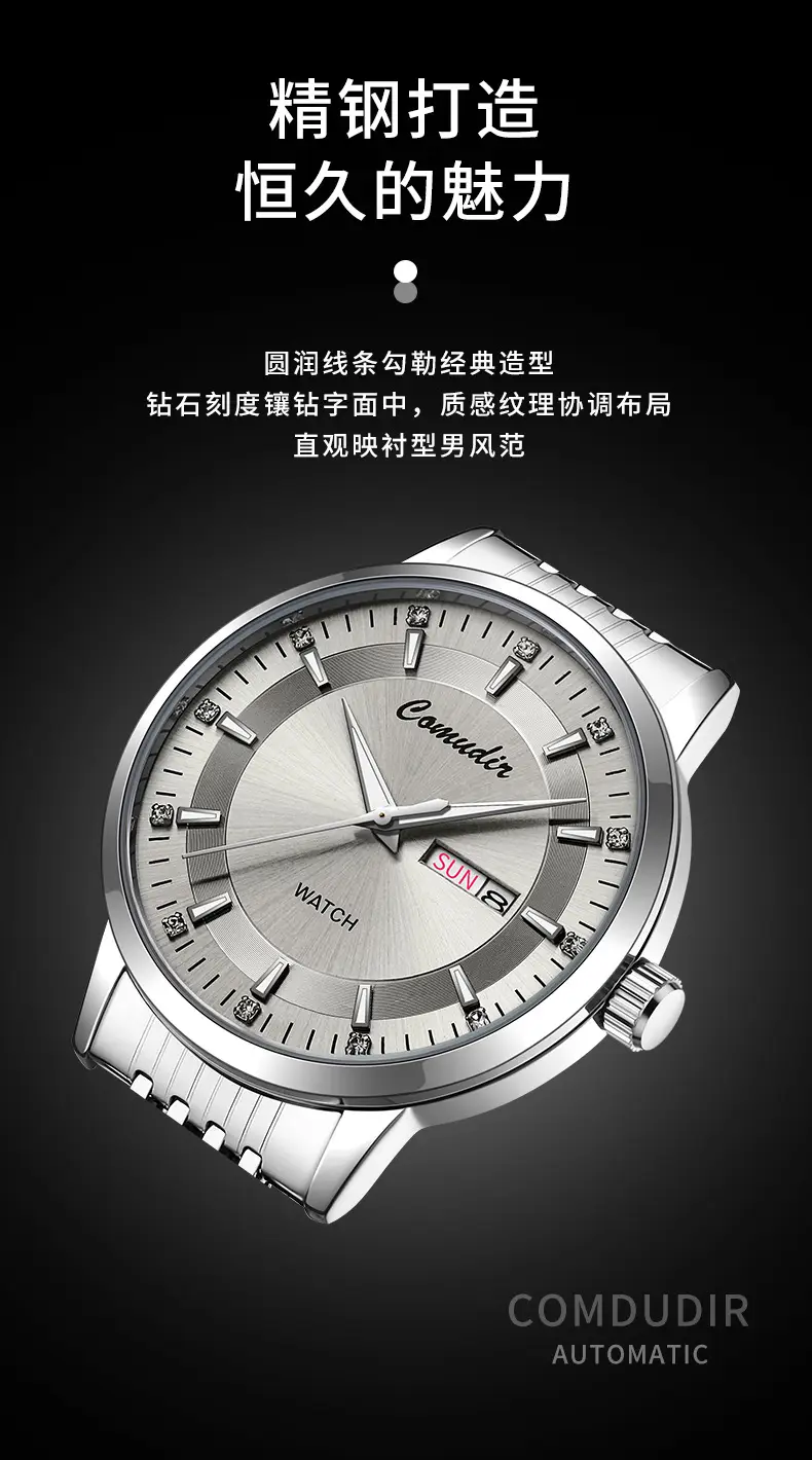 Men's Hollow Luminous Dual Calendar Watch — feature 8