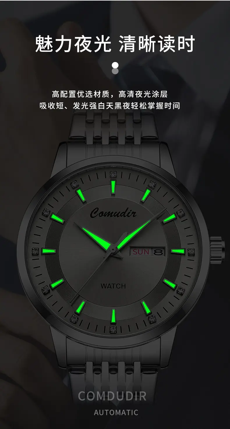 Men's Hollow Luminous Dual Calendar Watch — feature 9