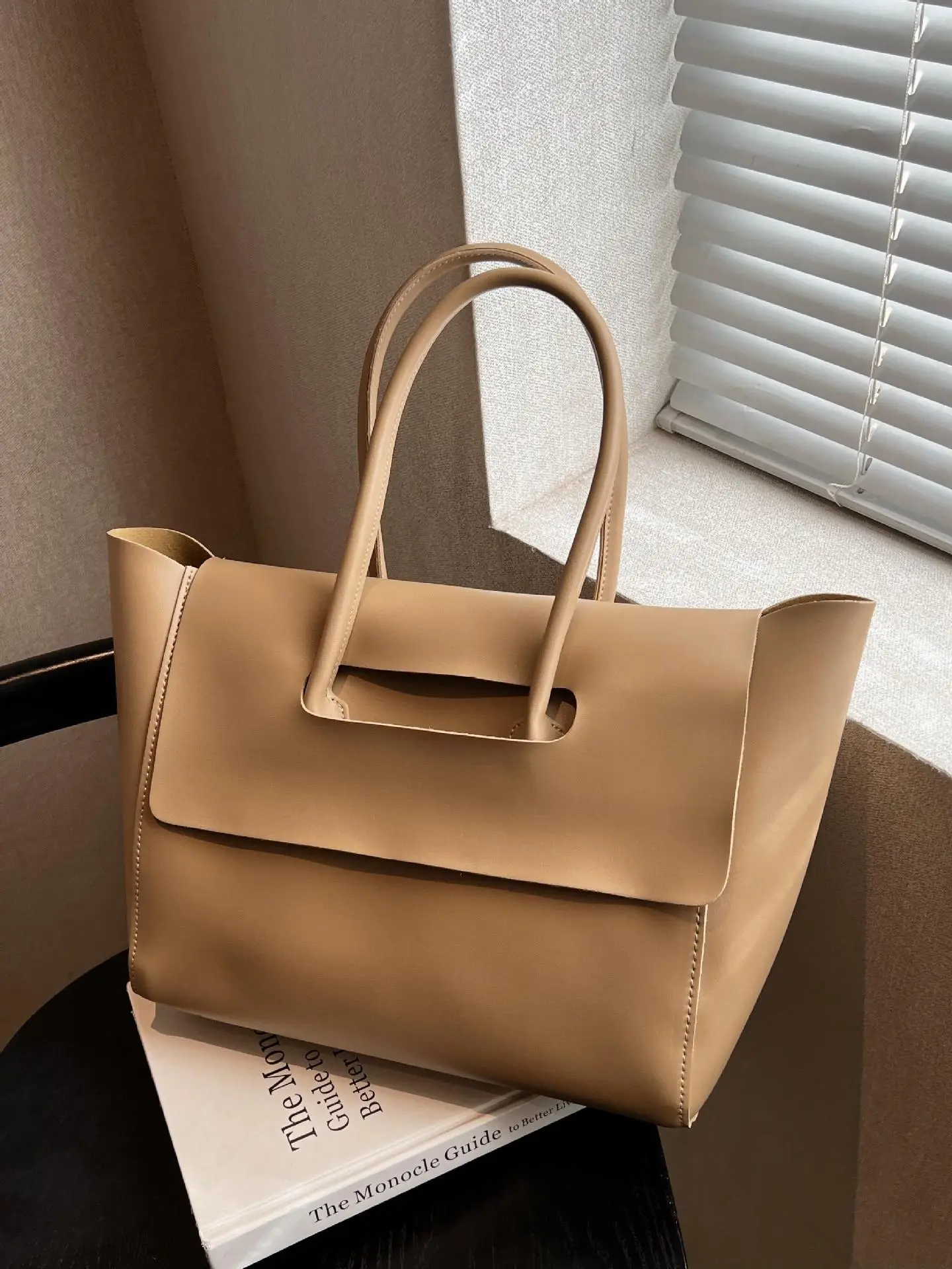 Korean Style Brown Leather Shoulder Tote Bag 2025 - Image 10