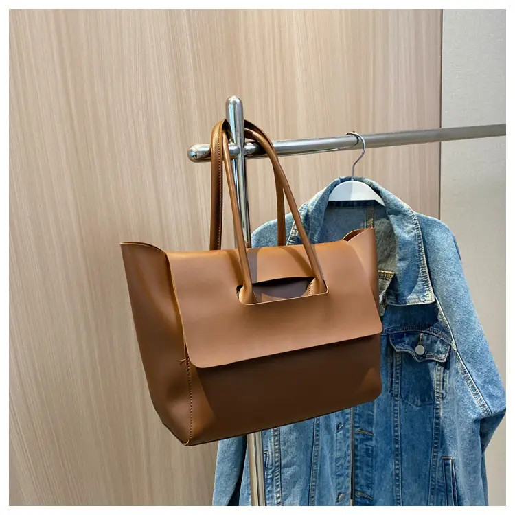 Korean Style Brown Leather Shoulder Tote Bag 2025 — feature 16