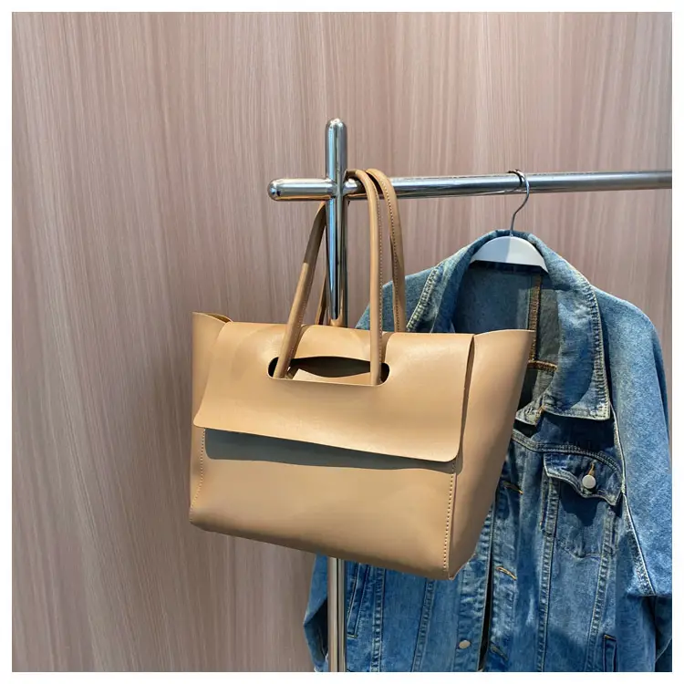 Korean Style Brown Leather Shoulder Tote Bag 2025 — feature 18