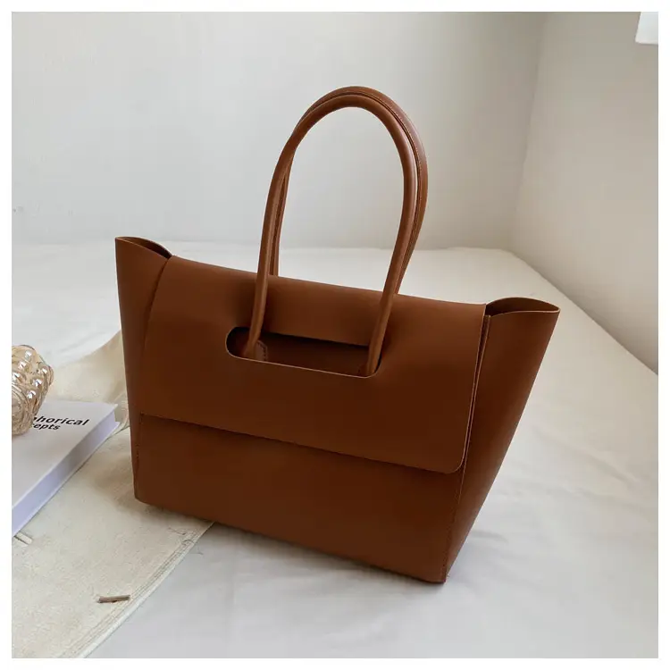 Korean Style Brown Leather Shoulder Tote Bag 2025 — feature 19