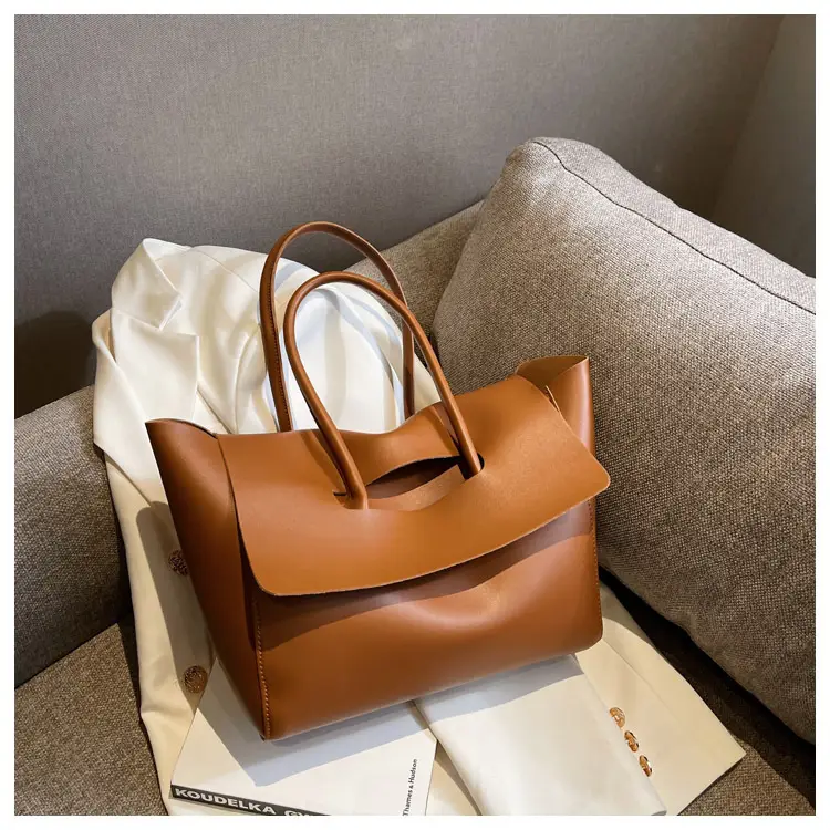 Korean Style Brown Leather Shoulder Tote Bag 2025 — feature 20