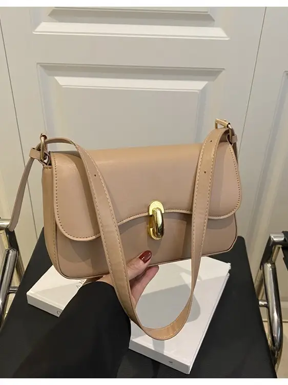 Simple Large Capacity Lock 2025 Summer New Western Style Korean Style Simple Fashion Crossbody Shoulder Small Square Bag - Image 6